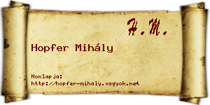 Hopfer Mihály névjegykártya
