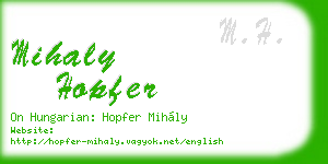 mihaly hopfer business card